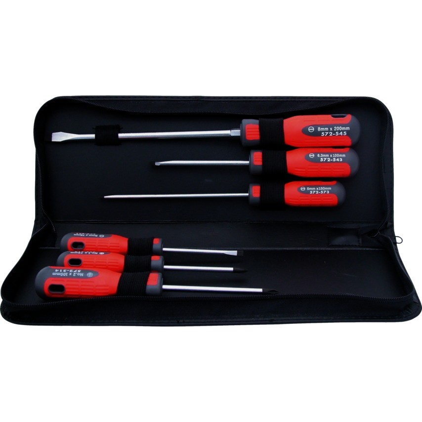 Screwdriver-setFlared-and-crosspoint,-6-pcs